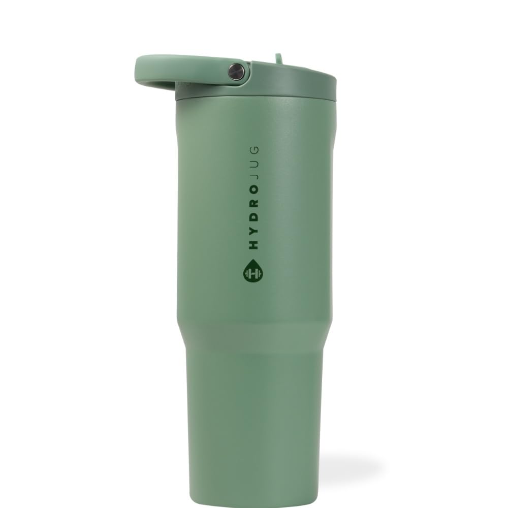 HydroJug Sport - Stainless Steel Tumbler with Straw, Vacuum Insulated, 40oz Leakproof Water Bottle, Ergonomic Design, Reusable, Dishwasher Safe, Rubber Base, Durable for Gym or Outdoors, Rodeo