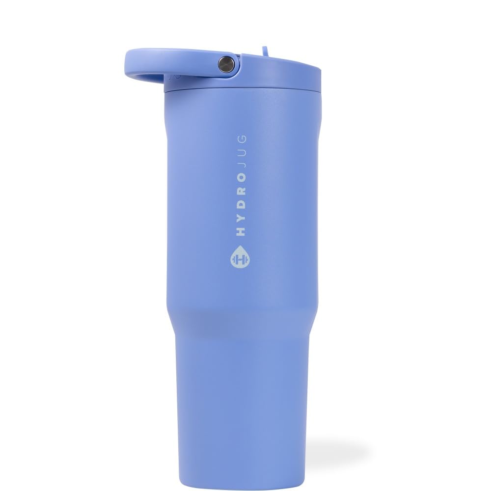 HydroJug Sport - Stainless Steel Tumbler with Straw, Vacuum Insulated, 40oz Leakproof Water Bottle, Ergonomic Design, Reusable, Dishwasher Safe, Rubber Base, Durable for Gym or Outdoors, Black Leopard