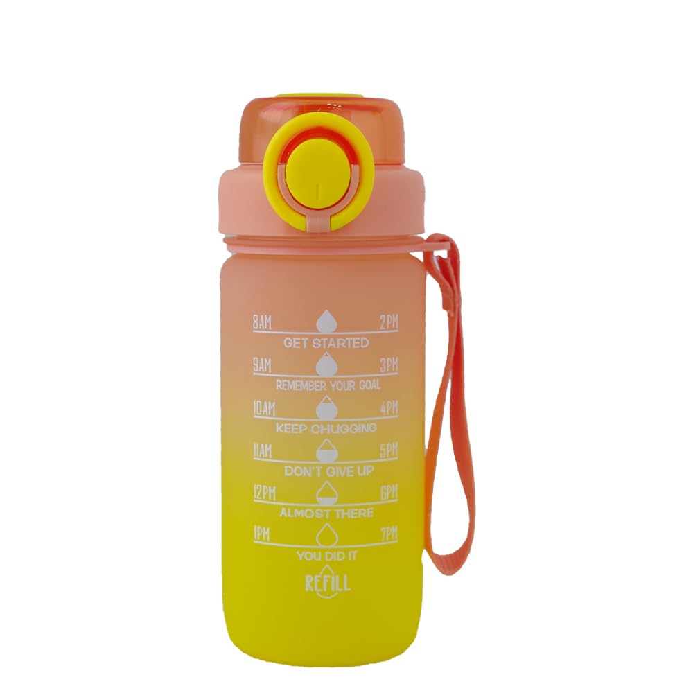 ZZT 20 oz Water Bottles with Time Marker to Drink and Straw, Motivational Words Water Bottle, Leakproof,Sports Water Bottle for Gym and Outdoor Activity (Green)