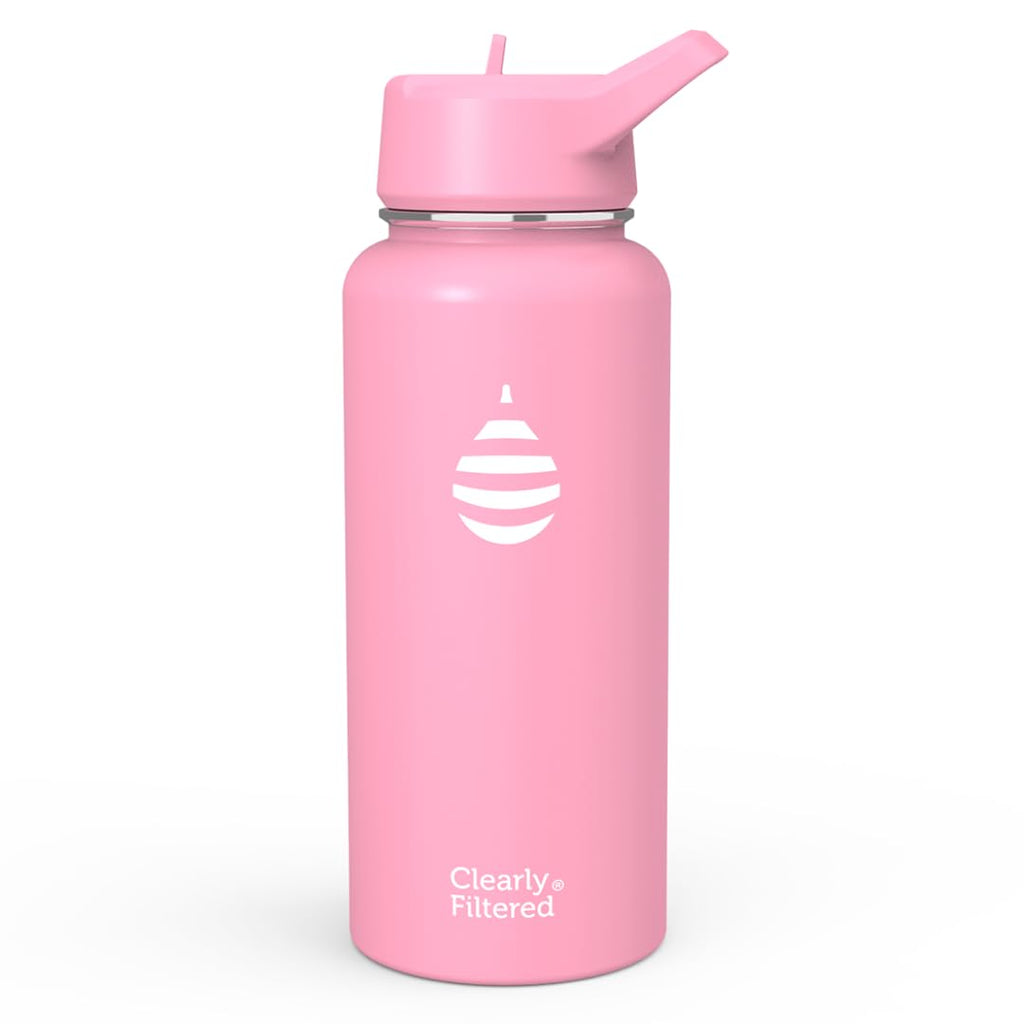 Clearly Filtered Water Bottle | Removes 220+ Contaminants, Double-Wall Insulated Stainless Steel, BPA/BPS Free, Phthalate Free, Filters Flouride Lead Chlorine (32oz, Evergreen)