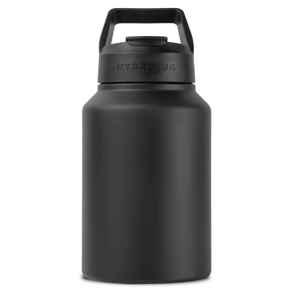 HydroJug Sport - Stainless Steel Tumbler with Straw, Vacuum Insulated, 64oz Leakproof Water Bottle, Ergonomic Design, Reusable, Dishwasher Safe, Rubber Base, Durable for Gym or Outdoors, Light Blue