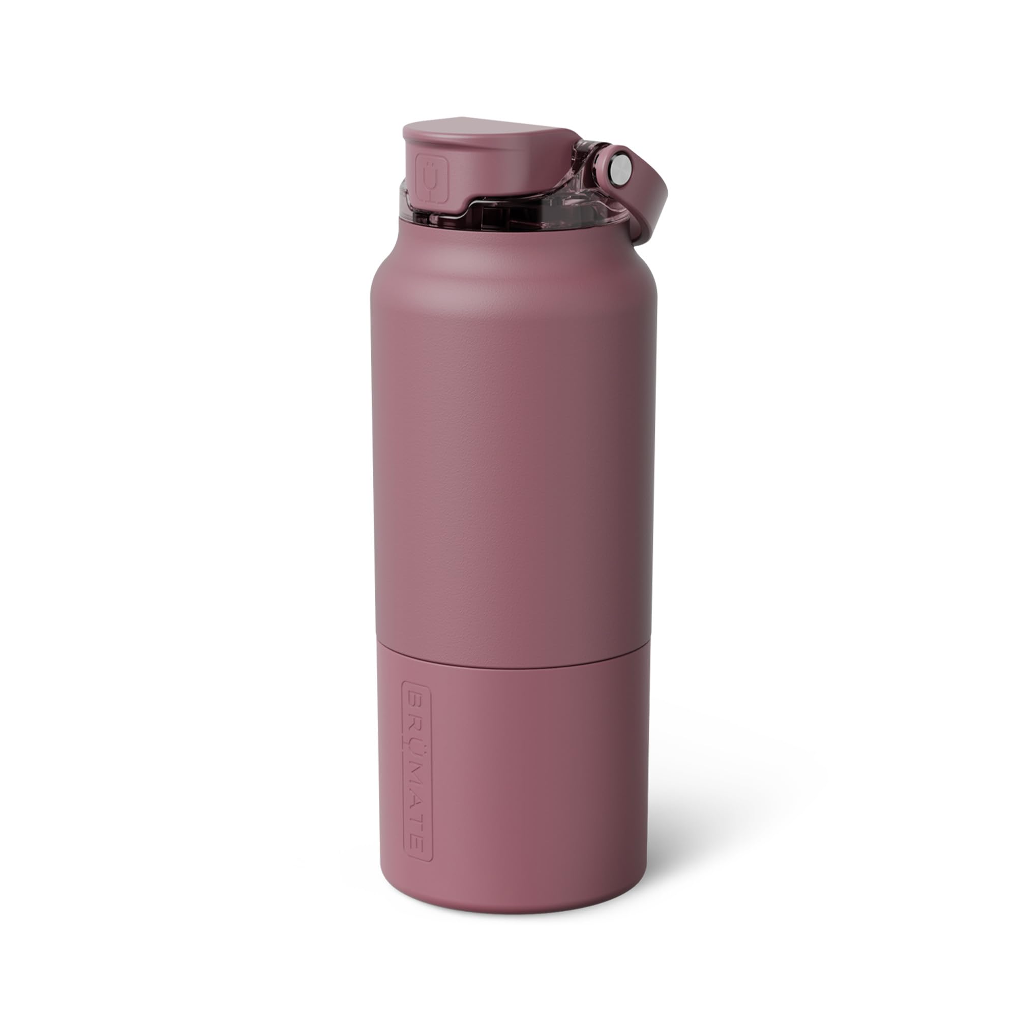 BrüMate Rise 35oz Water Bottle With Covered Silicone Straw | 100% Leakproof Insulated Water Bottle | Soft Sip Silicone Spout | Made of Stainless Steel | 35oz (Neon Pink)