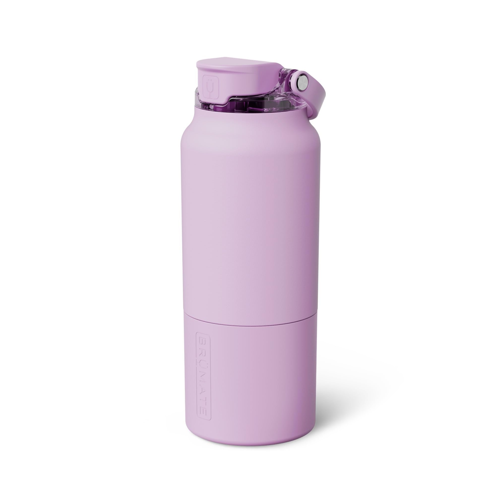BrüMate Rise 35oz Water Bottle With Covered Silicone Straw | 100% Leakproof Insulated Water Bottle | Soft Sip Silicone Spout | Made of Stainless Steel | 35oz (Neon Pink)