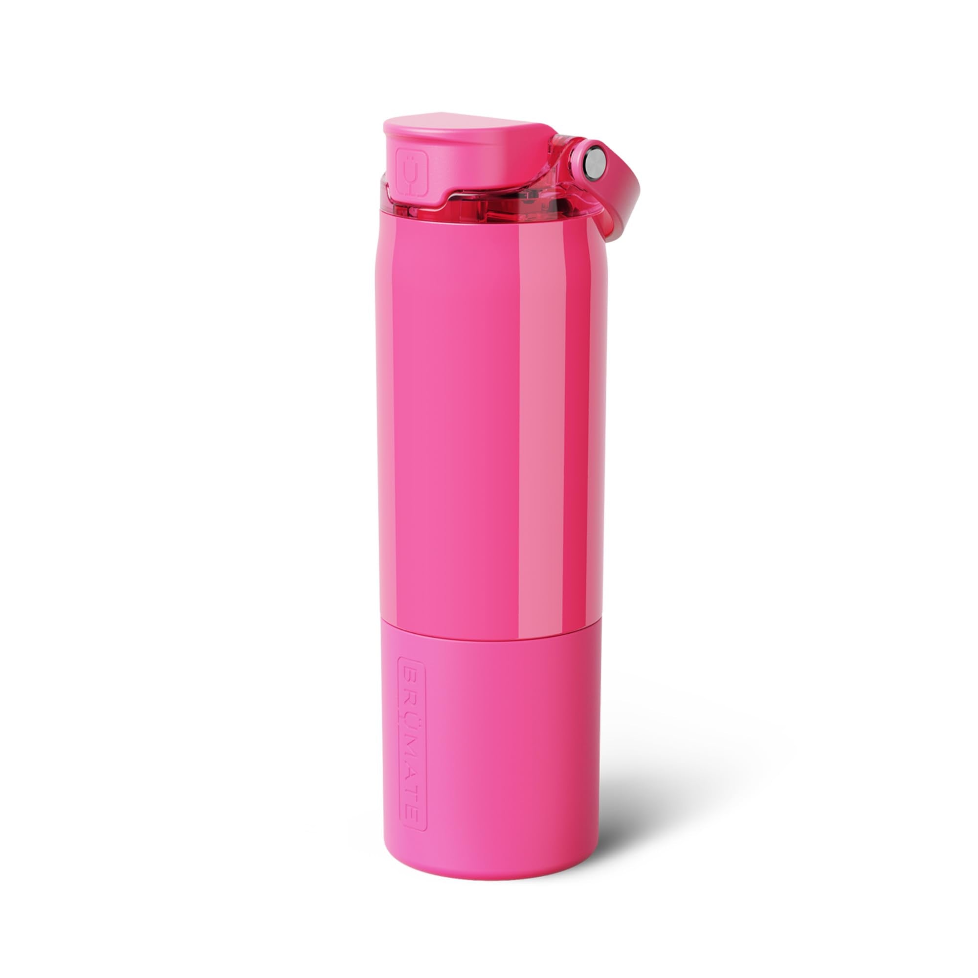 BrüMate Rise 35oz Water Bottle With Covered Silicone Straw | 100% Leakproof Insulated Water Bottle | Soft Sip Silicone Spout | Made of Stainless Steel | 35oz (Neon Pink)