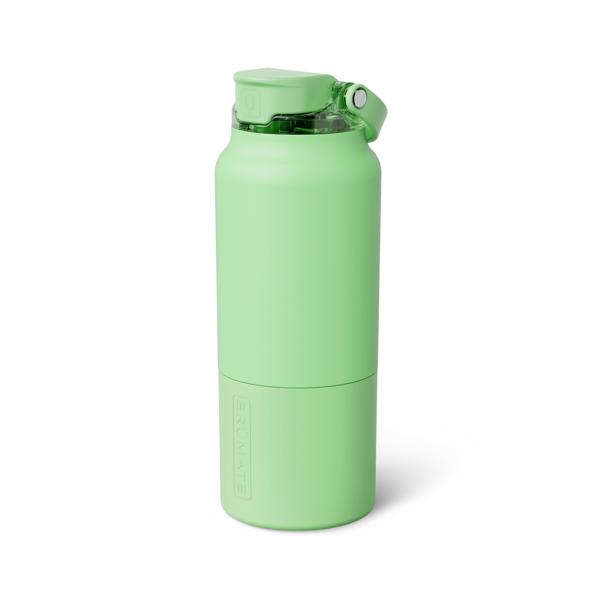 BrüMate Rise 35oz Water Bottle With Covered Silicone Straw | 100% Leakproof Insulated Water Bottle | Soft Sip Silicone Spout | Made of Stainless Steel | 35oz (Neon Pink)