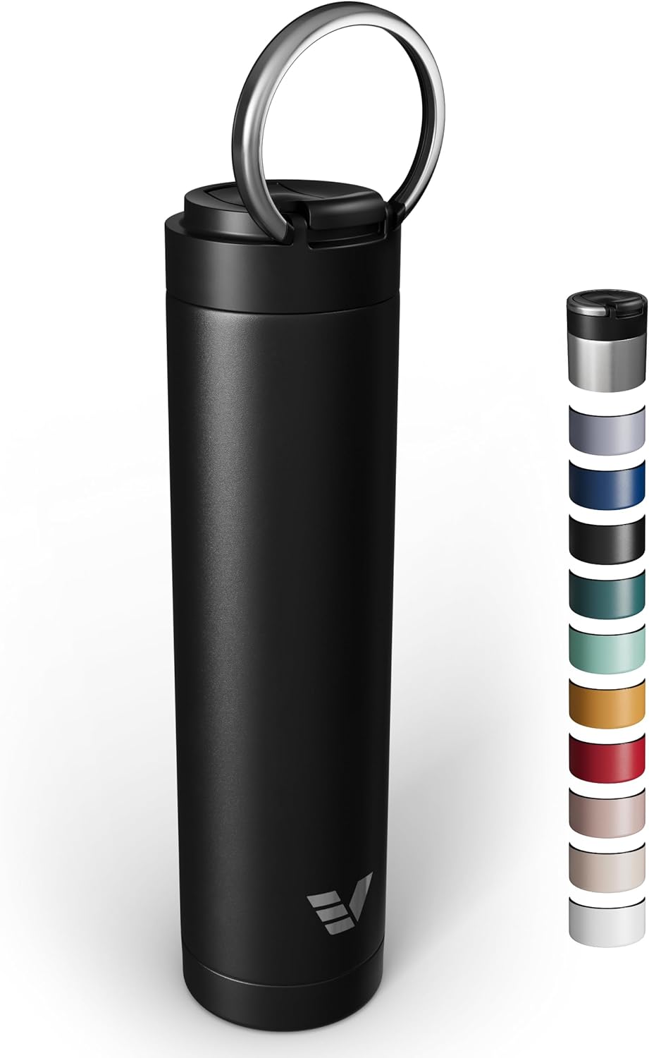 Super Maxi Stainless Steel Water Bottle 36oz - Double wall vacuum insulated | Integrated carry handle | leak proof flip top lid | Lightweight & stylish - Black