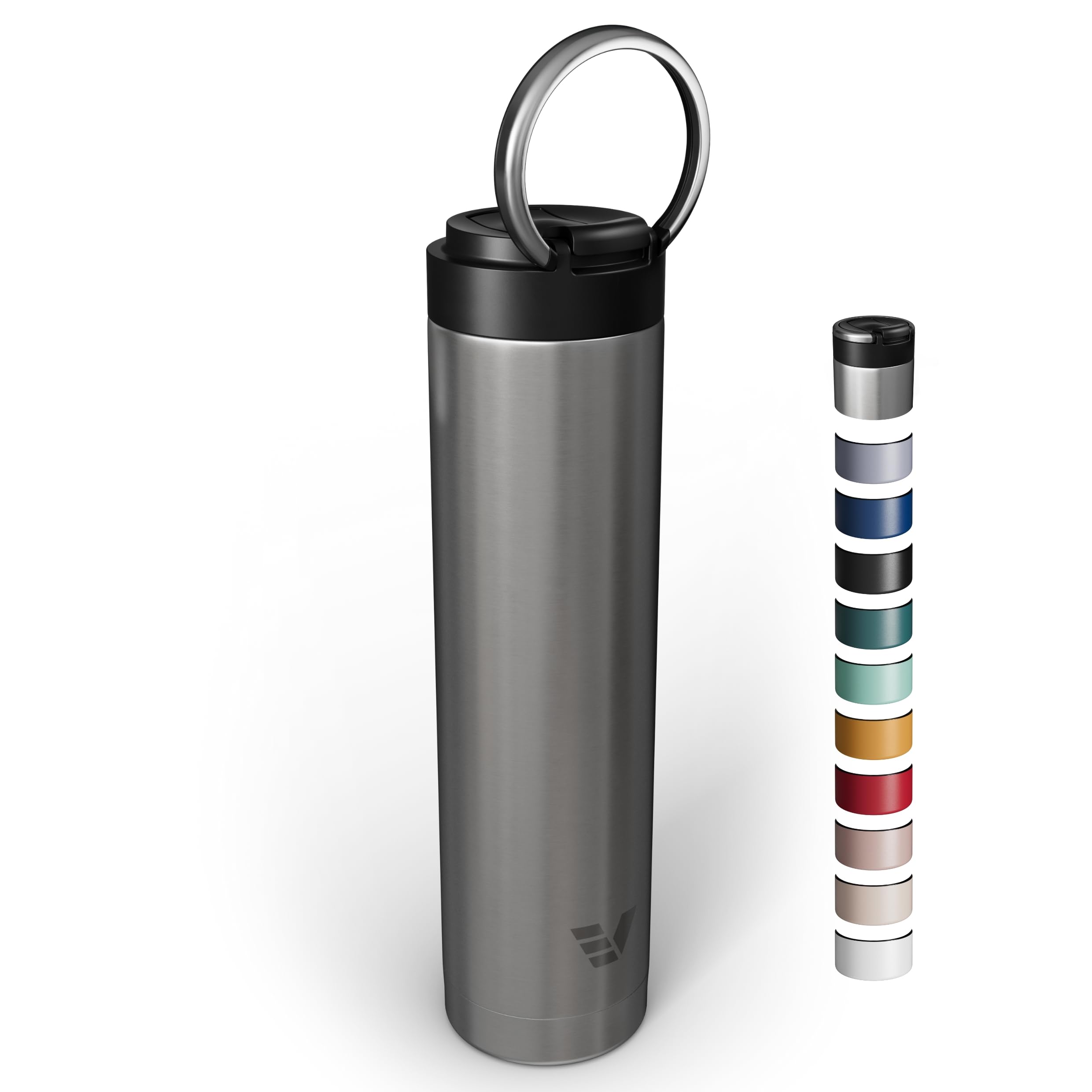 Super Maxi Stainless Steel Water Bottle 36oz - Double wall vacuum insulated | Integrated carry handle | leak proof flip top lid | Lightweight & stylish - Black