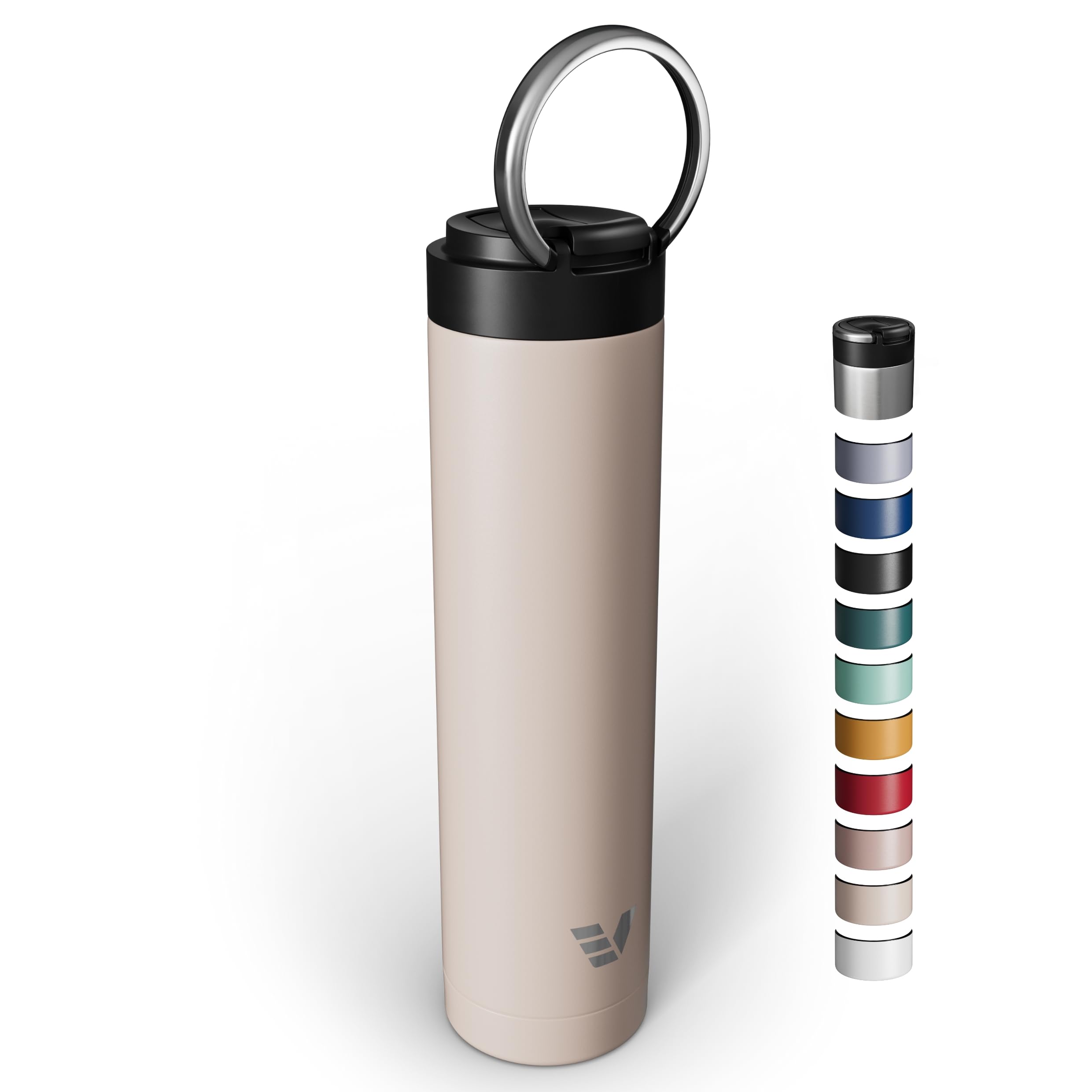 Super Maxi Stainless Steel Water Bottle 36oz - Double wall vacuum insulated | Integrated carry handle | leak proof flip top lid | Lightweight & stylish - Black