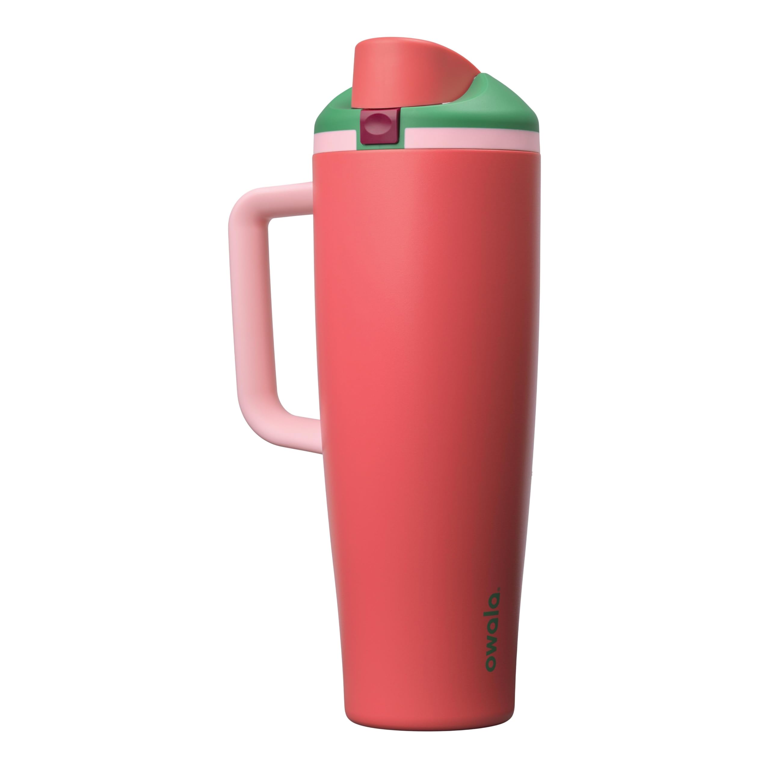 Owala FreeSip Tumbler Insulated Stainless Steel Water Bottle with Built-in Straw and Side Handle, For Travel, Work, School, and Sports, 40oz, BPA Free, Leak Proof, Black Cherry