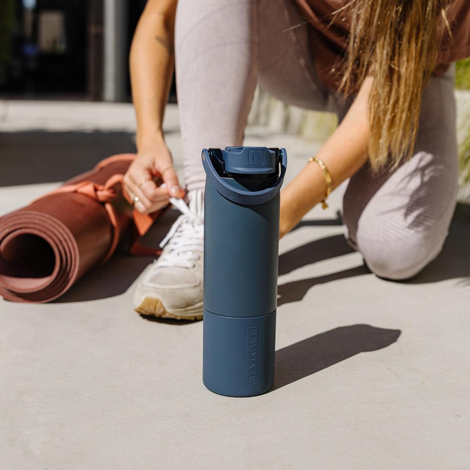 BrüMate Rise 35oz Water Bottle With Covered Silicone Straw | 100% Leakproof Insulated Water Bottle | Soft Sip Silicone Spout | Made of Stainless Steel | 35oz (Neon Pink)