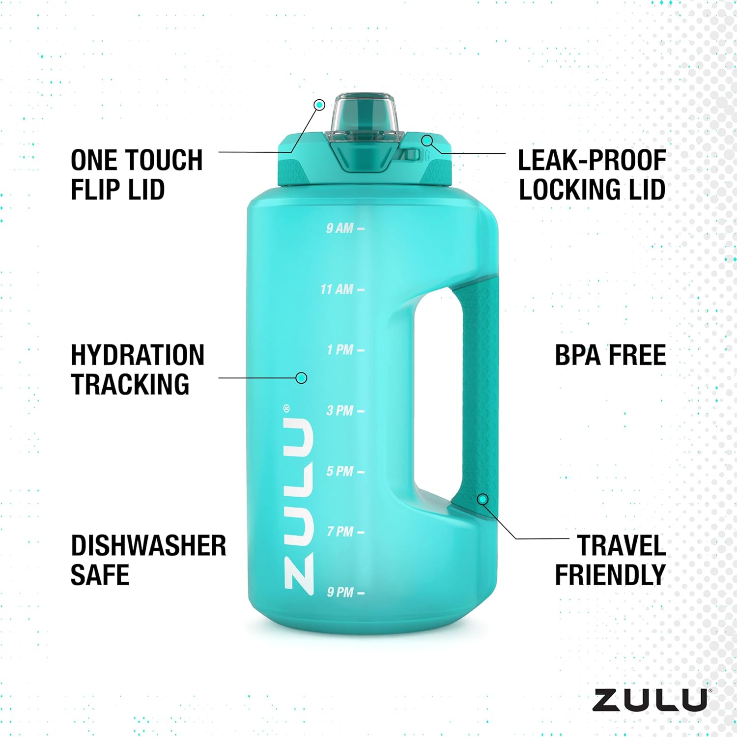 Goals Half Gallon Water Bottle with Straw